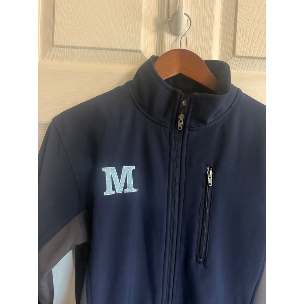 University of Maine Black Bears Softshell Jacket Navy Blue Grey Womens Small - Picture 3 of 9